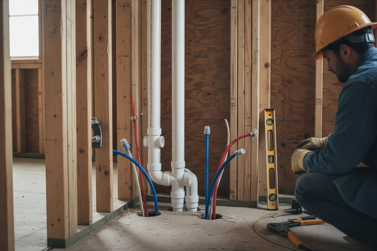 Drain and supply rough-in during Garbage Disposal Repair in Porum